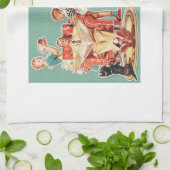 ヴィンテージ1950年代の核家族50年代のレトロな主婦 キッチンタオル (折り畳み)