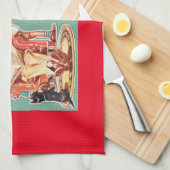 ヴィンテージ1950年代の核家族50年代のレトロな主婦 キッチンタオル (四つ折り)