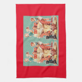 ヴィンテージ1950年代の核家族50年代のレトロな主婦 キッチンタオル (縦)