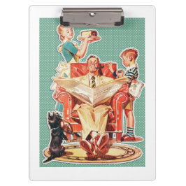 ヴィンテージ1950年代の核家族50年代のレトロな主婦 クリップボード