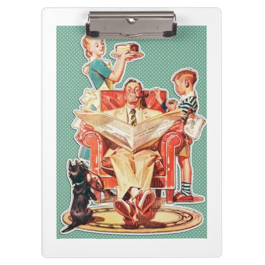ヴィンテージ1950年代の核家族50年代のレトロな主婦 クリップボード (正面)