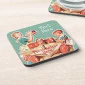 ヴィンテージ1950年代の核家族50年代のレトロな主婦 コースター (左側)