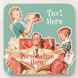 ヴィンテージ1950年代の核家族50年代のレトロな主婦 コースター