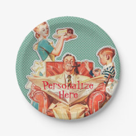 ヴィンテージ1950年代の核家族50年代のレトロな主婦 ペーパープレート
