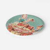 ヴィンテージ1950年代の核家族50年代のレトロな主婦 ペーパープレート (アングル)