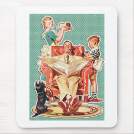 ヴィンテージ1950年代の核家族50年代のレトロな主婦 マウスパッド