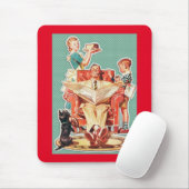 ヴィンテージ1950年代の核家族50年代のレトロな主婦 マウスパッド (マウス)