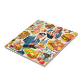 ヴィンテージ1950年代の食品漫画イラストレーション タイル (側面)