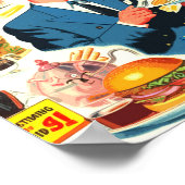 ヴィンテージ1950年代の食品漫画イラストレーション ポスター (角)