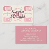 ヴィンテージ1950年代アトミックエイジバニラピンク 名刺 (正面/裏面)