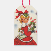 ヴィンテージ1950年代クリスマスガール ギフトタグ (正面)