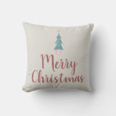 ヴィンテージ1950年代クリスマスツリーアートファームハウス クッション (正面)