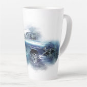 ヴィンテージ1950年代シェヴィカーデジタルアート カフェラテマグ (右アングル)