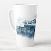 ヴィンテージ1950年代シェヴィカーデジタルアート カフェラテマグ (左アングル)