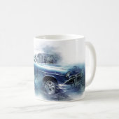 ヴィンテージ1950年代シェヴィカーデジタルアート コーヒーマグカップ (正面右)