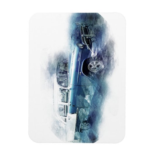 ヴィンテージ1950年代シェヴィカーデジタルアート マグネット (縦)