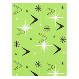 ヴィンテージ1950年代ブーメランズとスターズチャートルーズ テーブルクロス