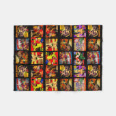 ヴィンテージ1950年代ホラー漫画アートパネル フリースブランケット (正面(横))