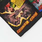 ヴィンテージ1950年代ホラー漫画アートパネル フリースブランケット (角)