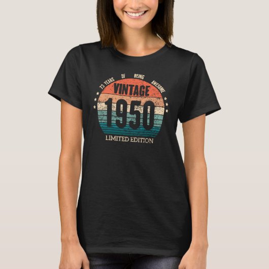 ヴィンテージ1950年73歳73誕生日 Tシャツ (正面)