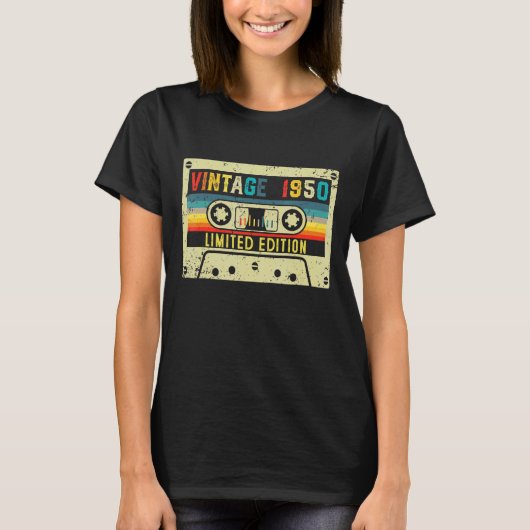 ヴィンテージ1950誕生日カセットテープパーティー Tシャツ (正面)