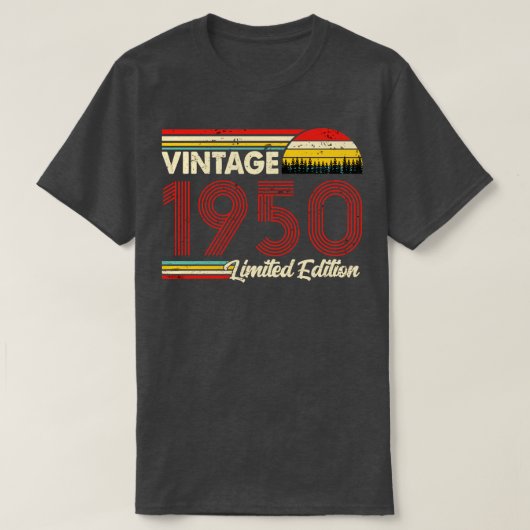 ヴィンテージ1950誕生日Shirt Limited Edition 1950 B Tシャツ (デザイン正面)