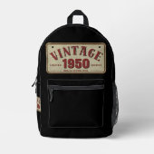 ヴィンテージ1950限定版すべてのオリジナルパーツ プリントバックパック (正面)