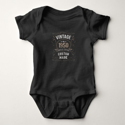 ヴィンテージ1950限定版オーダーメイド ベビーボディスーツ (正面)