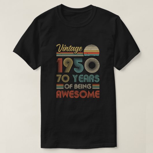 ヴィンテージ1950 70誕生日ギフト70歳 Tシャツ (デザイン正面)