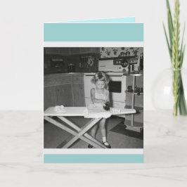 ヴィンテージ1950sガールアイロン掛けカード カード