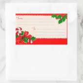 ヴィンテージ1950sクリスマス出荷ラベル 長方形シール (バッグ)