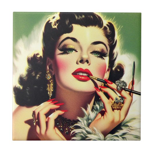 ヴィンテージ1950sグラマー・ガール タイル (正面)