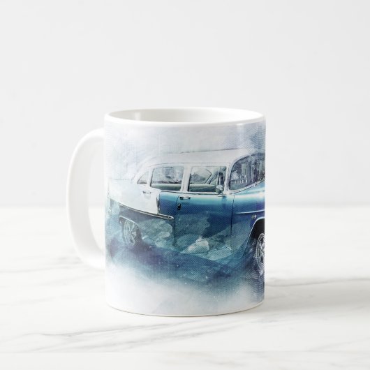 ヴィンテージ1950sシボカーDigital Art Mug コーヒーマグカップ (正面左)