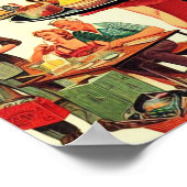 ヴィンテージ1950sシームレスパターン ポスター (角)