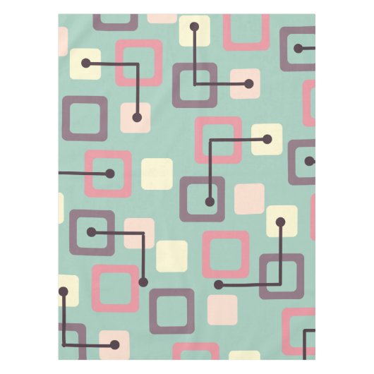 ヴィンテージ1950sタイル&正方形(春) テーブルクロス (正面)