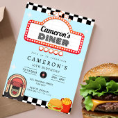 ヴィンテージ1950sダイナーレトロ誕生日ソックホップ 招待状