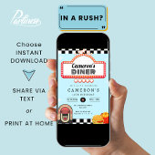 ヴィンテージ1950sダイナーレトロ誕生日ソックホップ 招待状