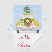 ヴィンテージ1950sニューヨーク黄色クリスマスタクシー ゴルフタオル (インサイチュ)