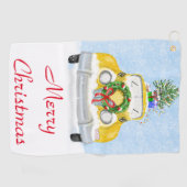 ヴィンテージ1950sニューヨーク黄色クリスマスタクシー ゴルフタオル (横)