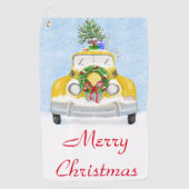 ヴィンテージ1950sニューヨーク黄色クリスマスタクシー ゴルフタオル (正面)