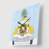 ヴィンテージ1950sニューヨーク黄色クリスマスタクシー スクエア壁時計 (傾斜)