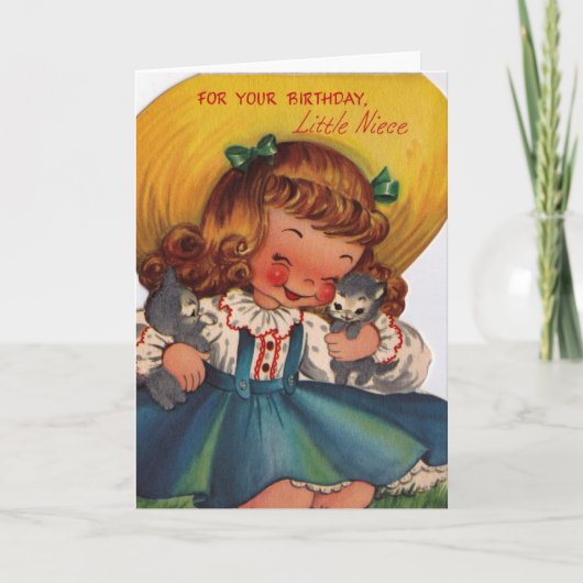 ヴィンテージ1950sハッピーバースデーリトル姪 カード (正面)
