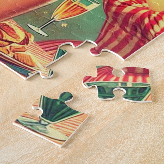 ヴィンテージ1950sパーティーイラストレーション ジグソーパズル (側面)