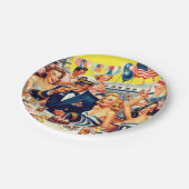 ヴィンテージ1950sパーティーイラストレーション ペーパープレート (アングル)