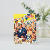 ヴィンテージ1950sパーティーイラストレーション ポストカード (スタンド正面)