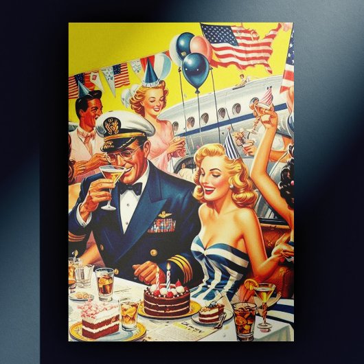 ヴィンテージ1950sパーティーイラストレーション ポストカード