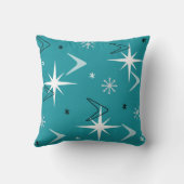 ヴィンテージ1950sブーメランスターズティール(緑がかった色) クッション (裏面)