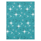 ヴィンテージ1950sブーメランスターズティール（緑がかった色） テーブルクロス (正面)