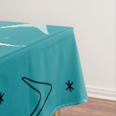 ヴィンテージ1950sブーメランスターズティール（緑がかった色） テーブルクロス (インサイチュ)