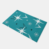 ヴィンテージ1950sブーメランスターズティール（緑がかった色） ドアマット (アングル)